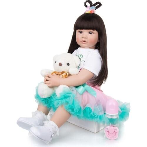 Reborn Baby Doll 60cm silicone bebe Reborn Dolls Toys For Girls Accompany Doll Lifelike Toddler bonecas kids Birthday Present