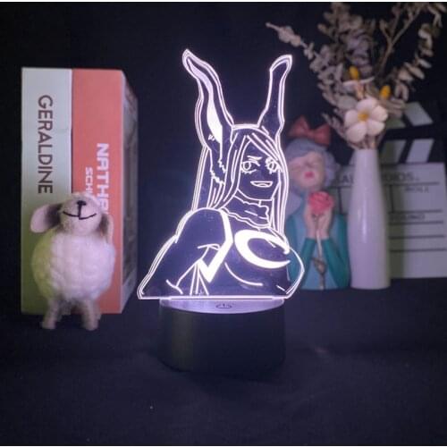 Cute Table Lamp 3D USB Night Light Minoru Mineta Nightlight My Hero Academia Smart Phone Control Room Club Decor Birthday Gift