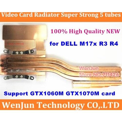 High quality Super Strong 5 tubes copper tube Video card radiator for Dell Alienware m17x R3 R4 heat radiation transformation