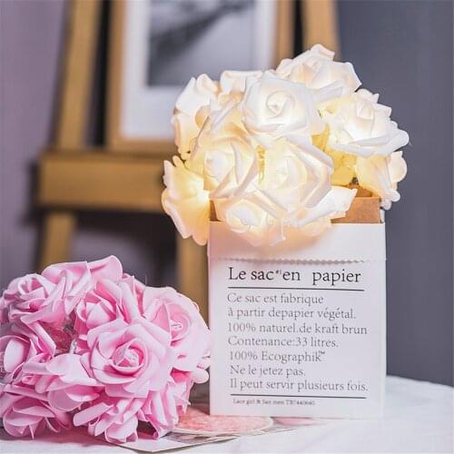 USB/Battery Operated LED Rose Flower Fairy String Lights Garland Light Christmas Holiday Valentine Wedding Party Decoration Lamp