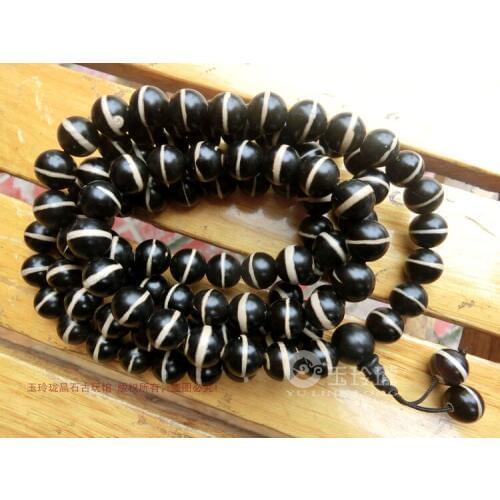 Tibet Old Pharmacist One Line Dzi 108 Beads Prayer Buddhist 8mm Worry Beads Rosary Original Tibet Style Mala High Quality