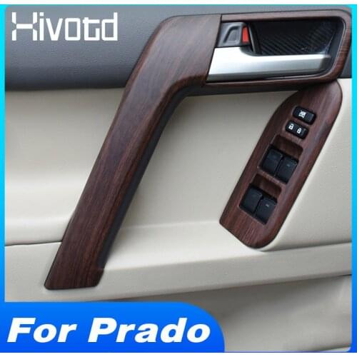 Hivotd Inner Door Handle Trim Armrest Mouldings Interior Car Styling Decoration Accessories For Land Cruiser Prado 150 2018-2020