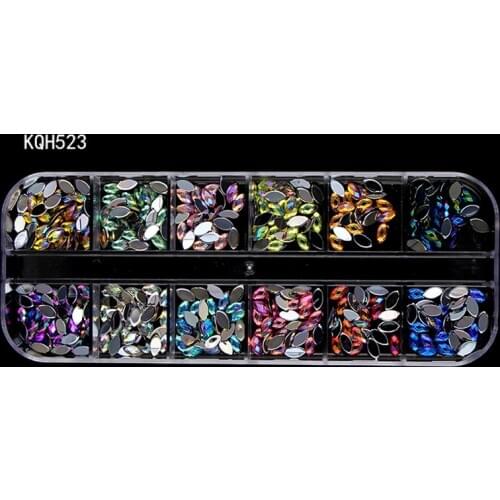 Nail Art Decoration Crystals With Hard Case Colorful Glitters Shining DIY Nails Tips Mini Diamond