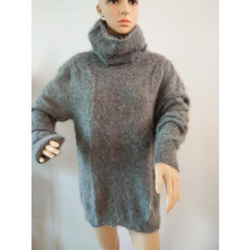 Turtleneck50CM genuine mink cashmere sweater women long cashmere pullovers knitted pure mink Heap collar free shipping T170731