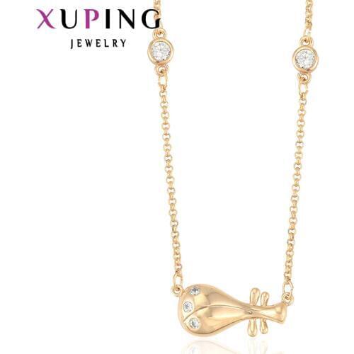 Xuping Fashion Necklace New Design Big Long Necklace Gold Color Plated Necklace Women Men Chain Jewelry Top Sale 42311
