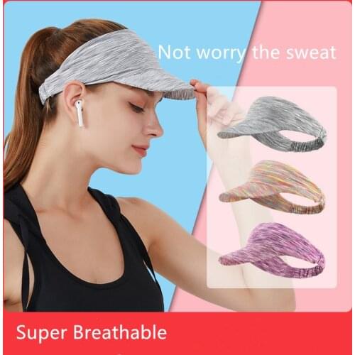 Women Summer Empty Top Baseball Hat Multicolored Striped UV Protection Sport Hat Sport Headband For Running Cycling Sports