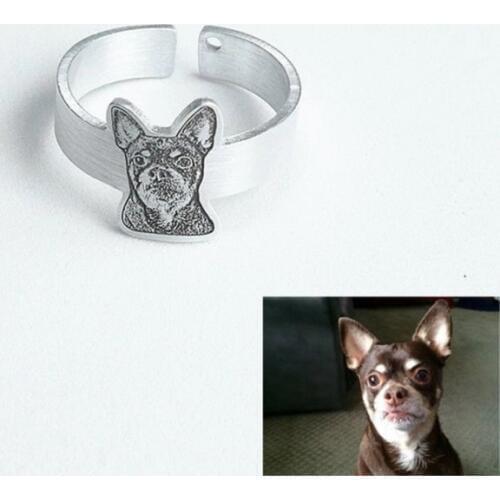 Custom Dog Cat 925 Silver Open Rings Women Jewelry Pet Lovers Sterling Silver Rings Women Men Anillo Mujer Pet Rings Best Gifts