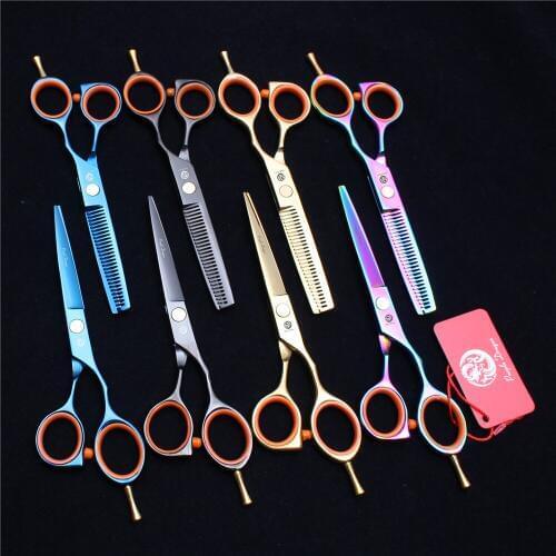 1Pair 5.5" 16cm Purple Dragon Stainless Professional Hairdressing Scissors Cutting Shears Thinning Scissors Hair Scissors Z1014