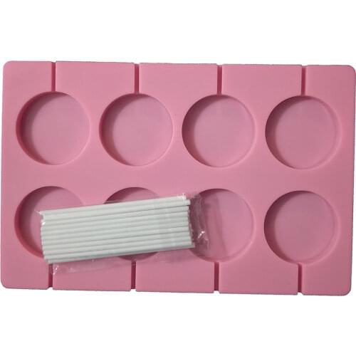 High Quality Large Round Candy Lollipop Molds Food Grade Silicone Chocolate Sugar Craft Fondant Moulds Cake Decorating Tools