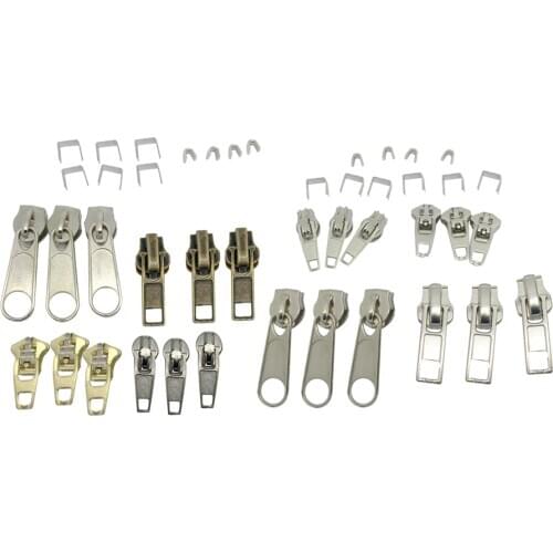 44 Pieces Universal Instant Fix Zipper Repair Kit Zip Sliders Stops Replacement Set for Jeans Skirts Slacks Purses Sweatshirts