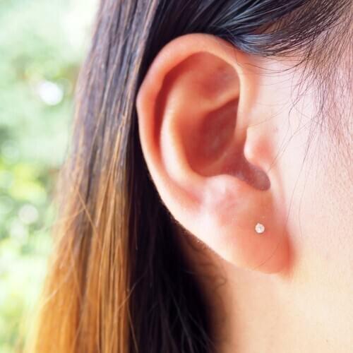 925 pure silver earrings classic four claw Single Zircon flash drill Earrings basic trendy stud earrings fashion jewelry