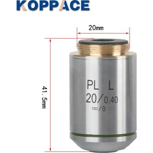 KOPPACE PL20X/WD8.8 Infinity Long Working Distance Flat Field Achromatic Metallographic Objective Installation Port 20mm