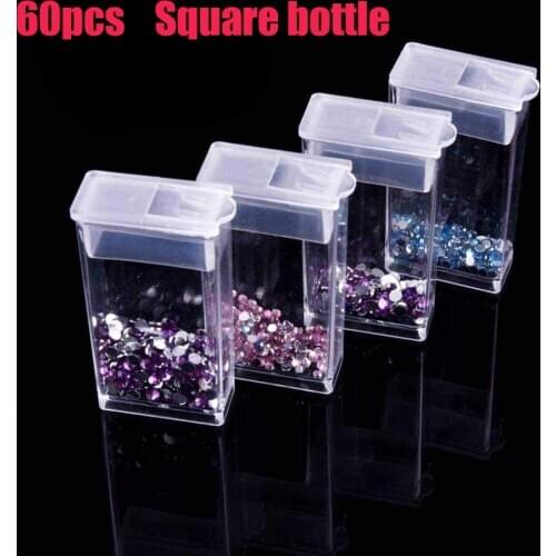 White Colors 60 Square bottle Diamond Painting Cross Stitch Accessories Tool Container Diamond Storage Case Embroidery Mosaic