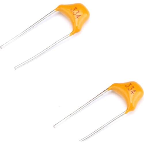 Free shipping 100PCS Hot Sale Multilayer ceramic capacitor 0.33uF 334 50V 5.08mm