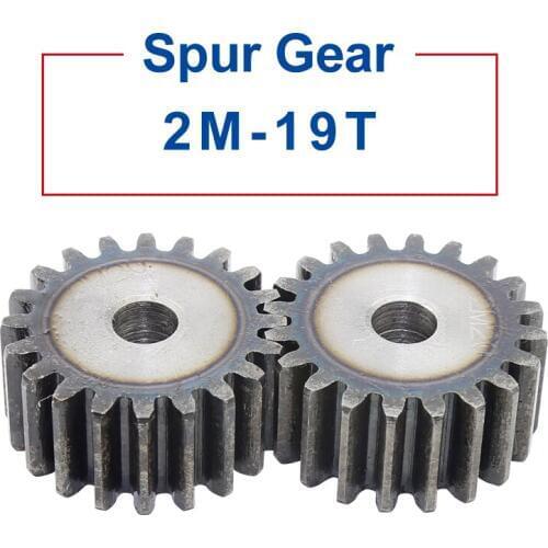 1 Piece spur Gear 2M19Teeth rough Hole 10 mm motor gear 45#carbon steel Material High Quality pinion gear Total Height 20 mm