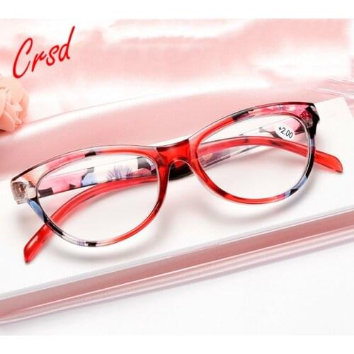 CRSD New Lightweight Portable PC Middle-Aged Elderly Reading Reading Glasses Fashion Women Vintage Cat Eye Reading Glasses