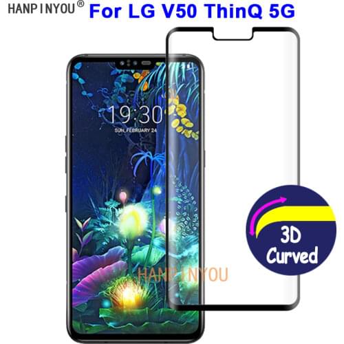 For LG V50 ThinQ 5G 6.4" 9H Hardness 3D Full Cover Slim Toughened Curved Tempered Glass Film Screen Protector Guard
