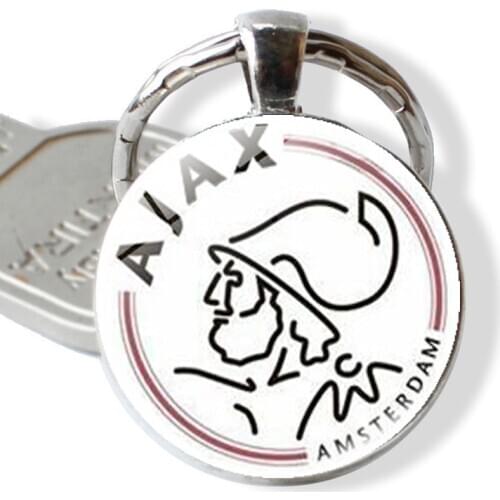 FIMAODZ Soccer Football Keychain Club Team 25mm Glass Cabochon Car Key Chain Pendant For Fans Gift