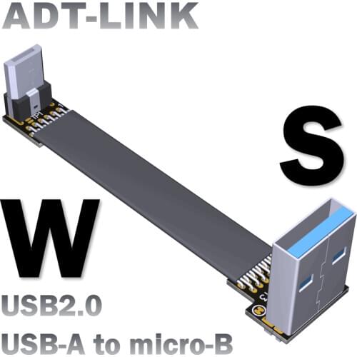 ADT USB-A to USB-C male/male flat cable For USB device extension Cable support of increased bandwidth up to Gen 2x1 10G/bps