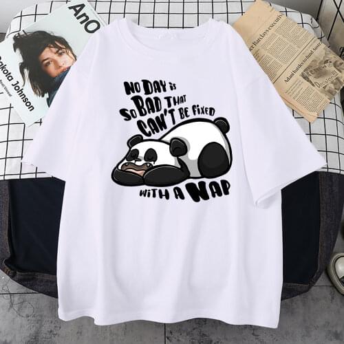 Little Panda Unable To Sleep Printing Mens T Shirts Fashion Fit T Shirt Simplicity High Quality Tshirt Cool S-Xxxl Men Tops