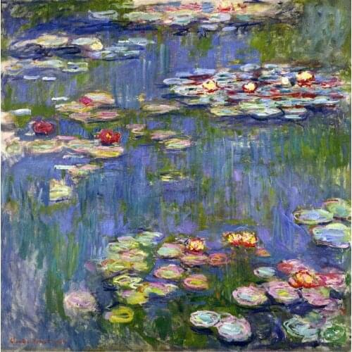 Hand Painted Oil paintings Claude Monet Canvas art Water Lilies High quality home decor