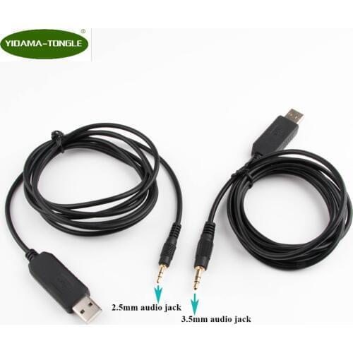 Silicon CP2102 USB to RS232 Gold Plated 3Poles 2.5mm 3.5mm Plug Audio Jack Adpater Converter Cable 6ft