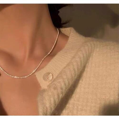 Hot Sale Silver Color Shiinnie Party Necklace choker necklace Casual necklace for women Simple Fashion Wedding Necklace Gift