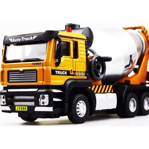 Hot-selling exquisite alloy pull back concrete mixer truck model,1:50 mixer truck toy,simulation sound and light,free shipping