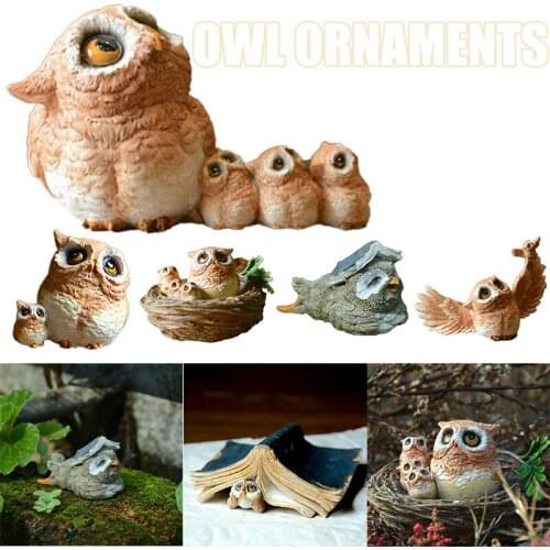 Cute Resin Owl Statue Simulation Animals Figurines Personalized Ornament for Home Garden Office Decoration Owl home decoration