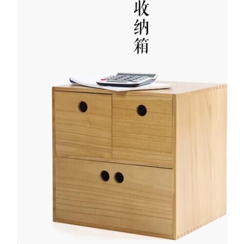 Mingei Japanese home Creative Wood Office desktop stationery storage box cosmetic jewelry storage box