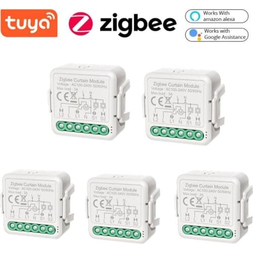 Tuya Smart Zigbee 3.0 Curtain Switch Module for Roller Shutter Blind Motor DIY Smart Home by Google Assistant Alexa Zigbee2Mqtt