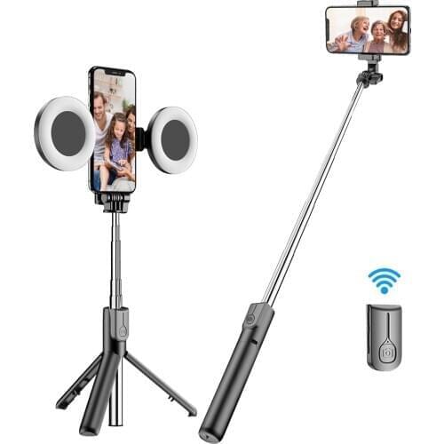 4in1 Wireless Bluetooth Selfie Stick Tripod With LED Ring Light Selfie Extendable Monopod Stand For iPhone Androis xiaomi GT