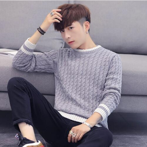 Mens Sweaters Black Gray Men Winter Long Sleeve New Sweater O-Neck Pullovers Casual Sweater Coats Mens Sweater