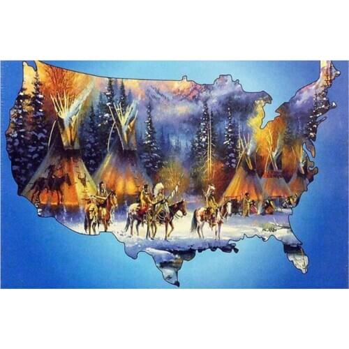 DIY Full Square/round Diamond Mosaic Kit Indians horse Diamond Painting Diamond Embroidery Mosaic Diamond pictures 5d art