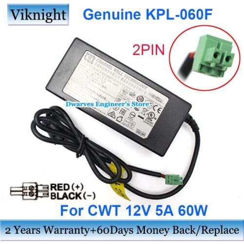 Genuine KPL-060F 12V 5A 60W AC Adapter Charger For CWT Power Supply Special 2PIN