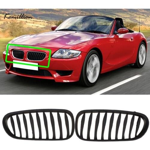 Pair Car Matte Black Front Kidney Grille Racing Grills Cover for BMW Z4 E85/M Roadster/M Coupe E86 2003-2009 Auto Exterior Parts