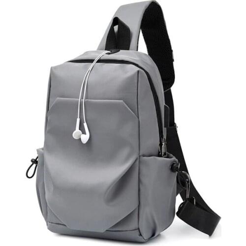 POOLOOS Small Anti Theft Chest Bag Sling Cross Body Bags Men Lightweight Mini Sport Bag Usb Charge Bagpack Men Messenger Bags