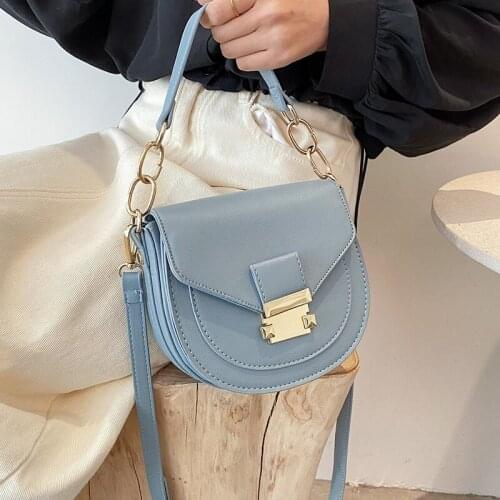 Mini Crossbody Tote Bags for Women 2021 Luxury Brand Half Circular PU Leather Designer Ladies Shoulder Handbags and Purses