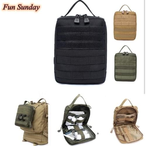 Outdoor EDC Molle Tactical Pouch Bag Emergency First Aid Kit Bag Wear-resistant Waist Pack Travel Camping Hiking Climbing Storag