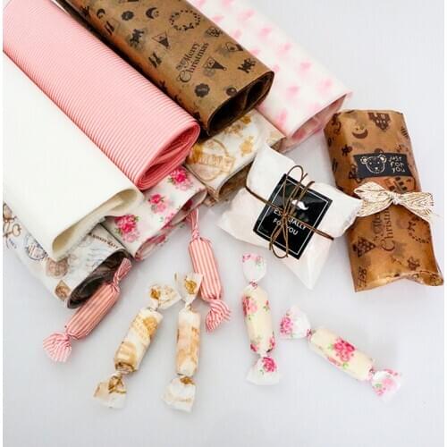 Sugar Candy Wrapper Cookie Food Package 50pcs wax paper food grade grease proof Packing paper