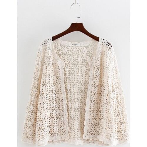 Thin Hook Female Summer Hollow With A Brief Paragraph Small Shawl Is Prevented Bask Unlined Upper Garment Knitting Coat Female