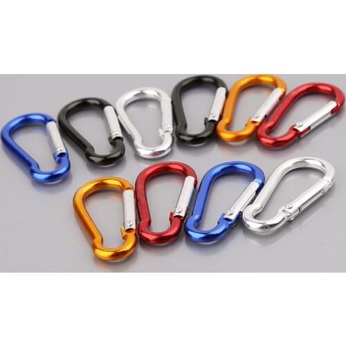 10pcs Aluminum Alloy D Carabiner Spring Snap Clip Hooks Keychain Quickdraws Wholesale Dropshipping