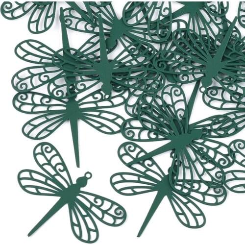 100pcs 430 Stainless Steel Green Dragonfly Pendants jewelry making Spray Painted Etched Metal Embellishments Hole: 1.2mm