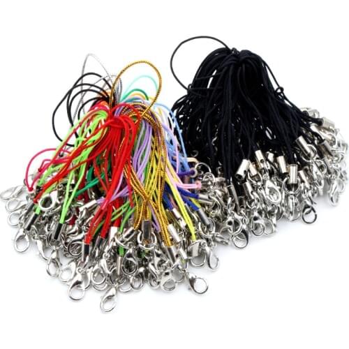 100pcs Lanyard Lariat Strap Cords Lobster Clasp Rope Keychains Hooks Mobile Set Charms Keyring Bag Accessories Key Ring