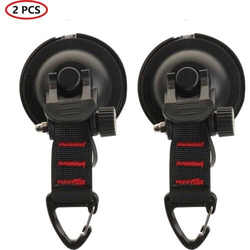 2 Strong Suction Cup Tie Downs with Hooks Heavy Duty Anchor Strap Lashing Sucker Fastener for Car Awning Windshield Tarp Boat RV