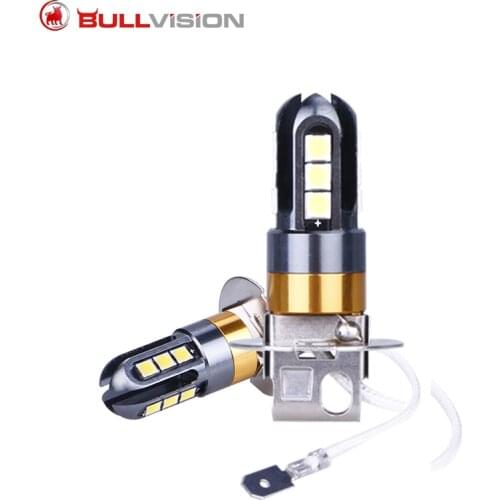 2x Led Fog Lights H1 H3 H27/880 H27/881 3030 SMD 3000LM 6000K 12V White Auto Driving Running Car LED Fog Lamps Motorcycle KQ
