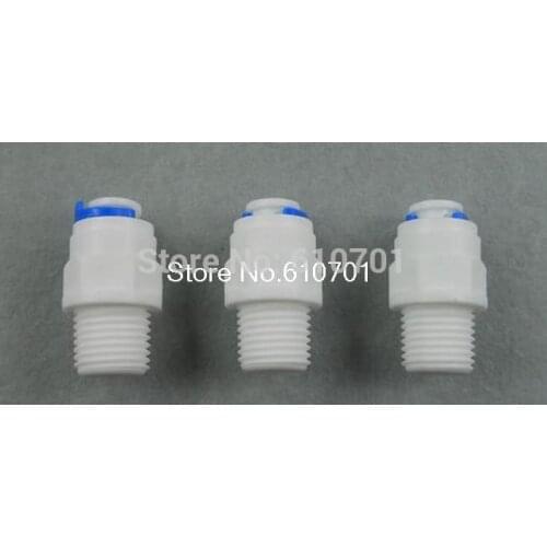 3PCS 1/4 inch OD Tube * 1/4 inch BSP Male Quick Connect RO Water Straight Male BSP And Pipe Without trouble Of Nut