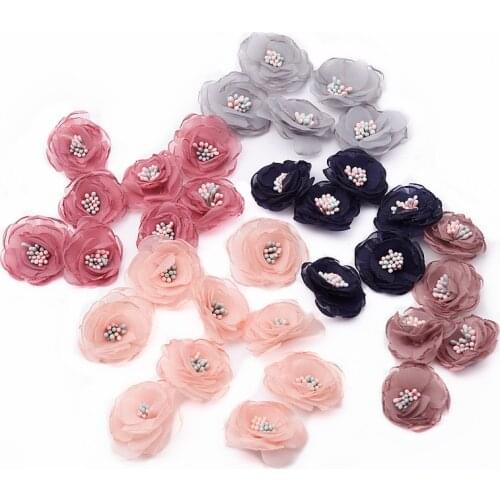 4Pcs/lot Lace Trim Patch Applique Lace Fabric Wedding Dress DIY Flowers Bride Hair Veil Clothes Headwear Decoration