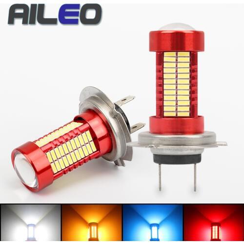 AILEO H7 LED Bulb Super Bright 4014 chip 106 SMD Car Fog Lights 12V 24V 3000K 6000K White yellow blue red