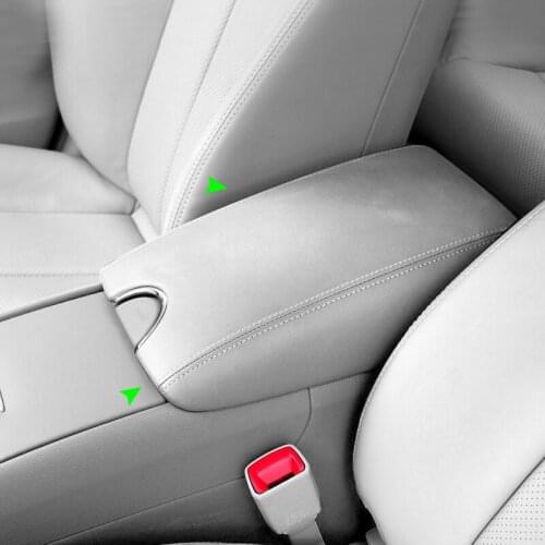 Car Accessories Center Console Lid Armrest Box Leather Cover Sticker Trim For Infiniti G37 2010 2011 2012 2013 2014 Gray